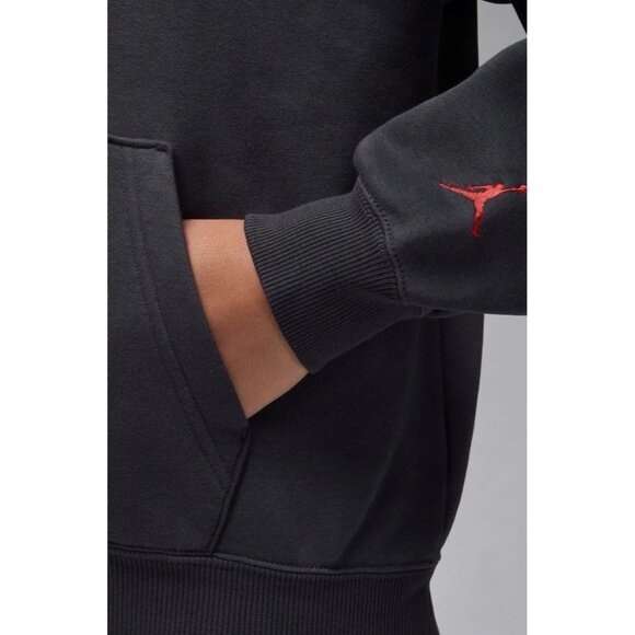 Jordan Gel Oversized Pullover Hoodie Statement Fleece Charcoal 23 Bling Logo M - Picture 4 of 11